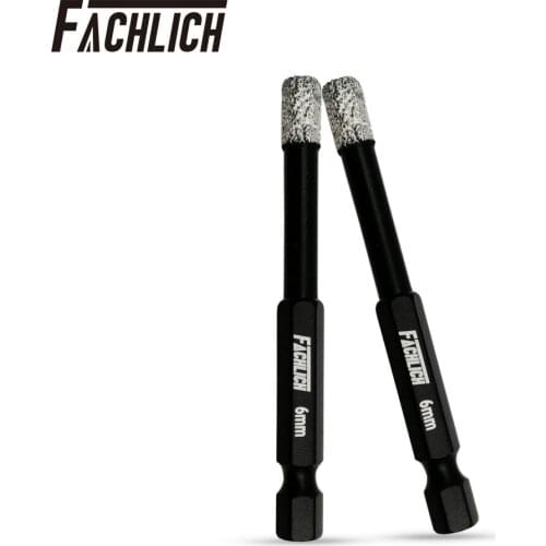 2pcs Dry Tile Diamond Drill Bit with Quick-Fit Shank Drilling Core Hole Saw for Marble Granite Stone Angle Grinder