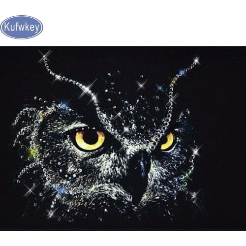 5D DIY Diamond Painting Cross Stitch "Black Diamond Owl" Full Diamond Embroidery 3d owl Painting Needlework Rhinestone Crafts