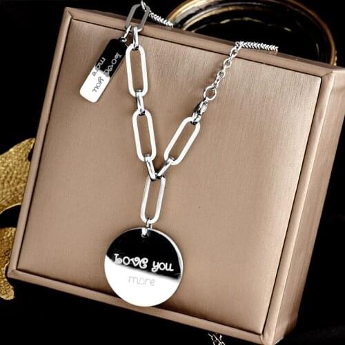 Titanium steel no fade round necklace web celebrity hip-hop cold wind long lovers niche design sweater chain collarbone chain
