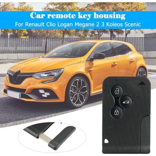 Black ABS Remote Car Key Fob Case 3 Buttons Folding for Renault Clio Logan Megane 2 3 Auto Replacement Parts