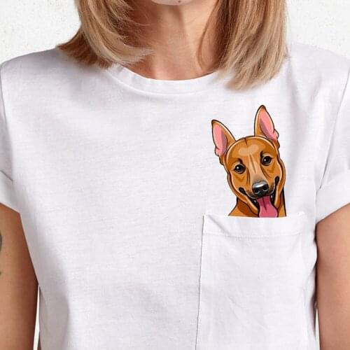 CLOOCL German Shepherd Dog With The Middle Finger Funny Pocket T-shirt Dog Middle Finger Gesture Tee Fashion Gift Unisex T-shirt