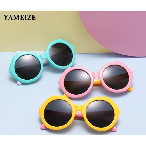 YAMEIZE Kids Sunglasses Boys Girls Polarized Sunglasses Fashion Round Silicone Safety Glasses Baby Eyewear UV Protection Gafas
