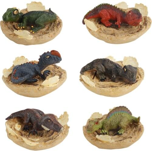 Baby dinosaur egg hatching statue toy desktop action figuiries Baby Toys Model Decoration Toys Hatching Model Ornament Toys