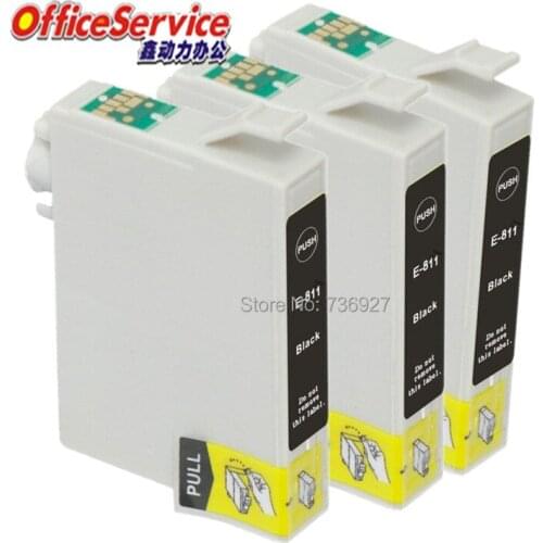 3 Black Compatible ink Cartridge T0811 suit For Epson Stylus Photo RX590 RX610 RX690 R270 R290 R295 inkjet printer