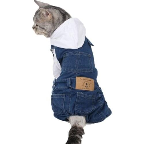 Classic Jean French Bulldog Small Dog Clothes Winter Chihuahua Coat Puppy Hoodie Ropa Perro Pets Clothing sports costumes cats