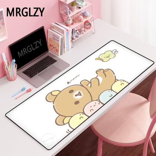 MRGLZY Cute Bear XXL Large Gamer Anime Kawaii Mouse Pad Genshin Impact Carpet Laptop Gaming Accessories MousePad DeskMat for LOL