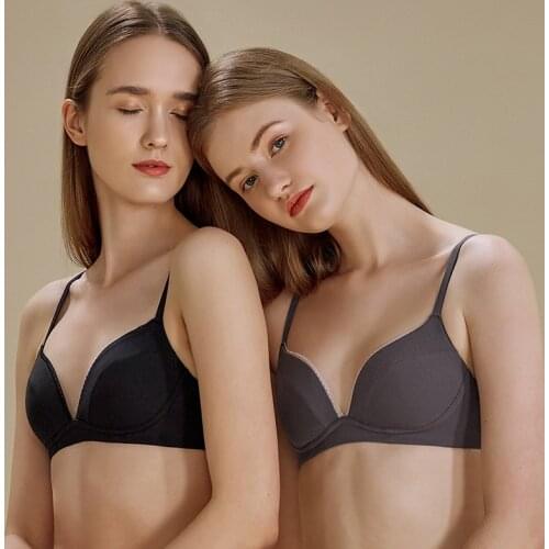 NEW French Style Lace Bra Girls Triangle Cup Lingerie Deep V Soft Thin Cup Bras High Quality Girls' Wire Free Sexy Bra BCD Cup