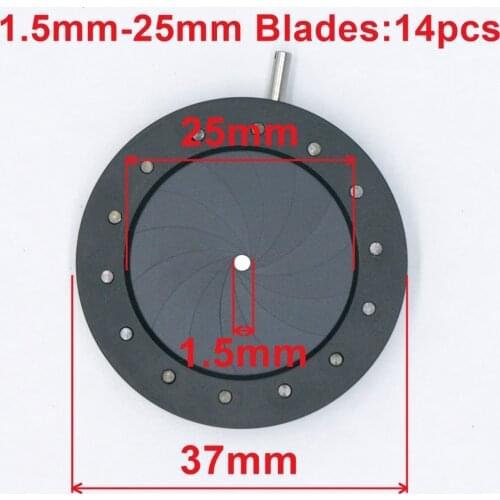 1.5-25mm Aperture Variable Optical Iris Diaphragm Camera Light Condenser Microscope Accessory 14 Blades