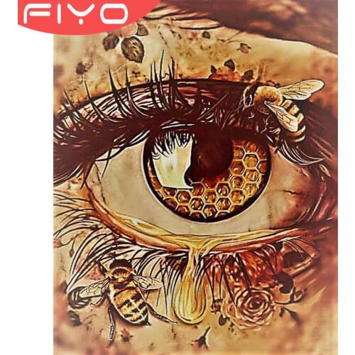 5D Diy Diamond Painting Eyes Full Square New Arrival Diamond Mosaic Bee Cross Stitch Portrait Embroidery Kit Home Decoration Art