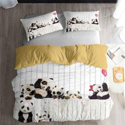 HELENGILI 3D Bedding Set Panda Print Duvet cover set lifelike bedclothes with pillowcase bed set home Textiles #XM-01