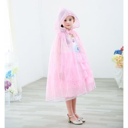 Girls Cloak Prom Costume Flower Girl Dresss Coat Princess Tulle Wedding Shawl Cape for Girls Halloween Kids Hooded Jacket Wrap