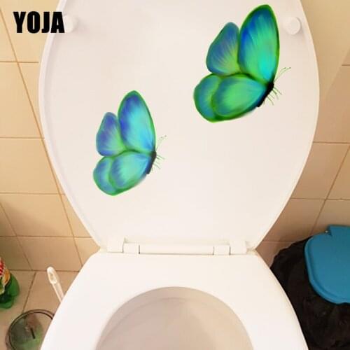 YOJA 19X23.3CM Delicate Creative Butterfly Childern Bebroom Wall Sticker WC Decor Toilet Seat Decal T1-2126