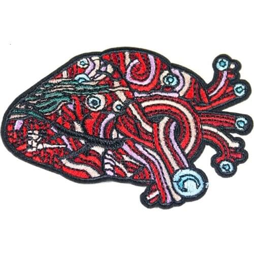 Punk Heart DIY Patches Clothing Appliques 3D Diy Embroidered Fine Badges Hippie Iron On Cartoon Patches For Clothes Sticker