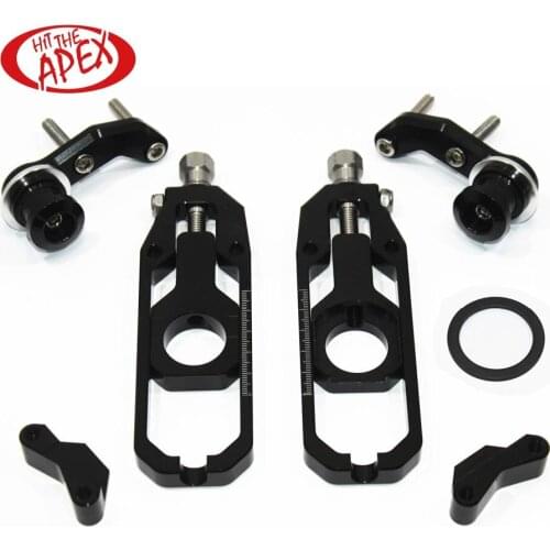 Motorcycle Chain Tensioner Adjuster with paddock bobbins kit for Kawasaki ninja ZX10R ZX-10R 2011 2012 2013 2014 2015 CNC