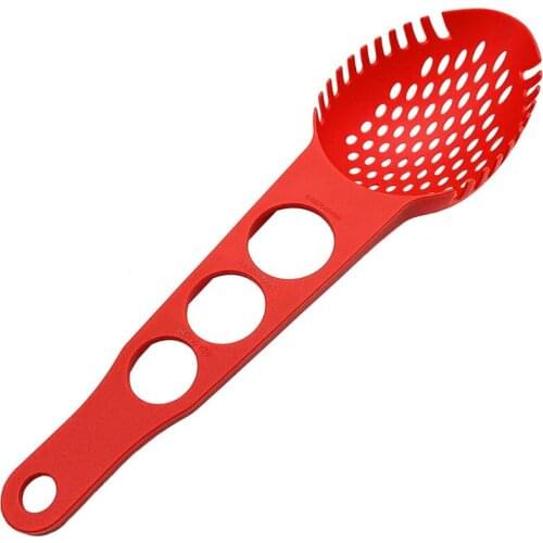Nylon Spaghetti Server Non-Stick Pasta Fork Slotted Spoon Food Strainer with Spaghetti Measure Tool Strainer Ladle