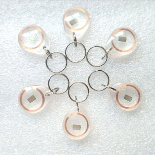 NFC tag 216 transparent keyfobs RFID IC clean keychain 100pcs/Lot