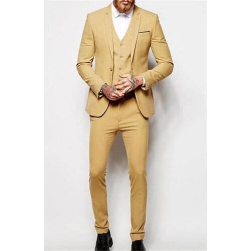 Newest Design Men Suit Champagne Shawl Lapel Bridegroom Best Man Evening Tuxedo 2 Pcs(Blazers+Pant) Custom Made Wedding For Man