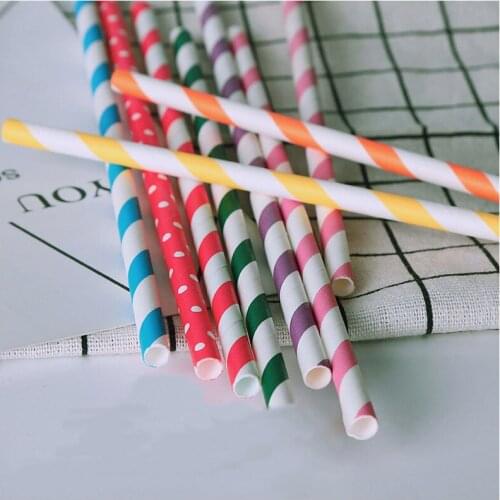 Disposable Color Paper Straws for Holiday Parties Drinks Wedding Accessories Gift Gifts