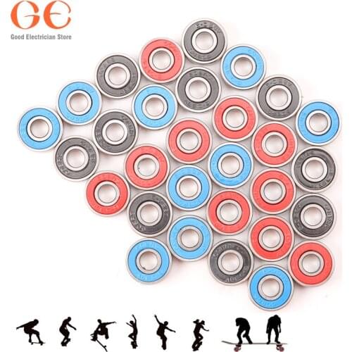 30X Deep Groove Ball Bearings 30pcs 608RS Miniature M Frictionless Skate Bearings Longboard Roller Made of Carbon Steel Scooter