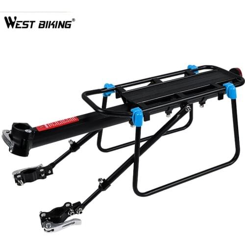 WEST BIKING Bicycle Racks Large Capacity Aluminum Alloy Bicycle Seat Post Luggage Carrier Rear Rack Shelf MTB Bike Stand Racks