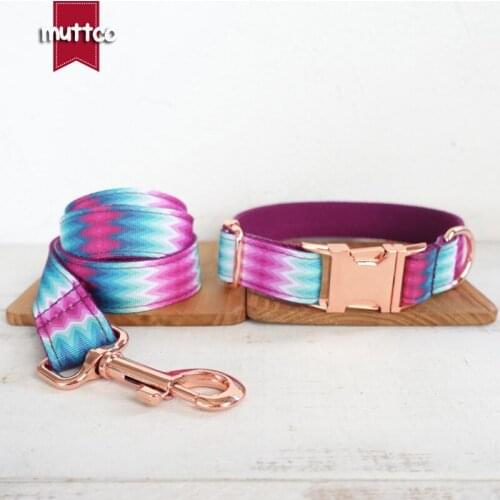MUTTCO retailing special self-design collar for dog the PURPLE stripe dog collar 5 sizes UDC009M
