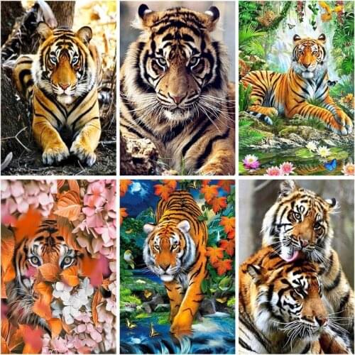 RUOPOTY Tiger Painting By Number Home Decor Picture By Number Animals Acrylic Drawing On Canvas Unique Gift Home Decor