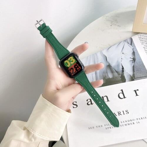 Replacement Correa For Apple Watch Band Wristband Link 42/44mm for Iwatch Fashion Leather Strap Series SE6 5 4 3 2 1 38/40mm