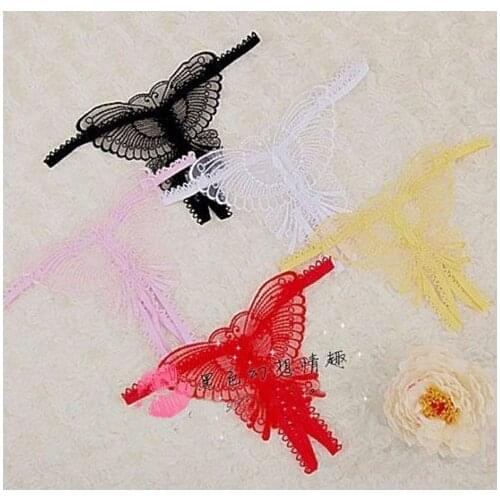 Red Crotchless Butterfly Shape Thong Sexy Womens Panty G-string Sexy T-back 50 pcs/lot 4587