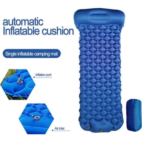 Outdoor Air Cushion Sleeping Pad Camping Self-Inflating Mattress With Pillows Travel Mat Folding Bed Ultralight Hiking Mat