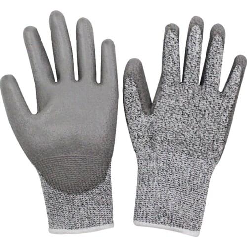 HPPE Thickened PU Impregnated Anti Cutting Gloves Grade Atil Slip Gloves Fishing Garden Outdoor Activities Slaughtering