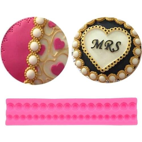 Pearl Bead Chain Silicone Fondant Mold Cake Chocolate Decorating Baking Mould