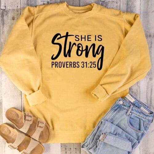 She Is Strong Women Clothes 2019 Sweatshirt Harajuku Kawaii Mom Life Pullover Korean Style Aesthetic Sweatshirts Girls Drop Ship