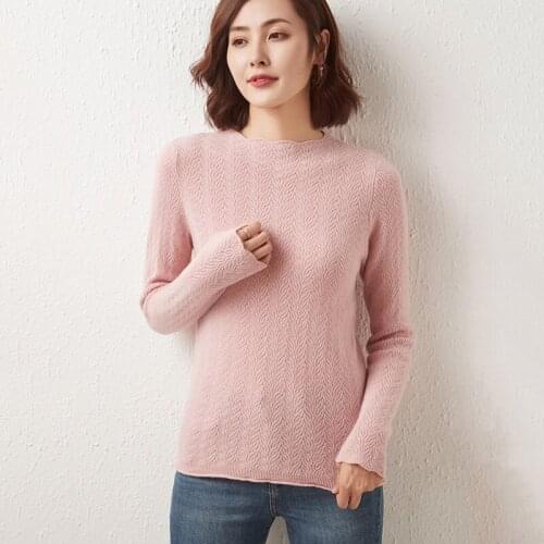 21 Autumn Winter New Hollow Round Neck Pure Wool Sweater Women Loose Solid Color Inside Pullover Sweater Knitted Bottoming Shirt