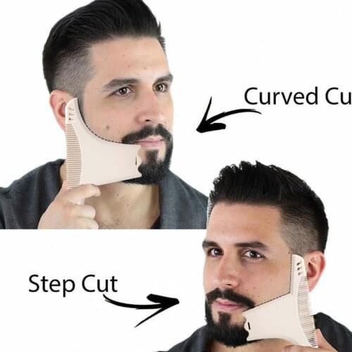 1Pcs Men Beard Shaping Trim Comb Template Comb Goatee Beard Guide Stencil Shaving Design Mens Beard Comb Tool