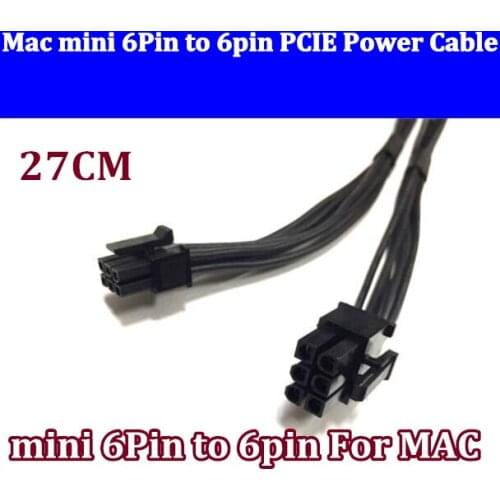 10pcs for MacPro / G5 mini mini 6pin to pci-e 6pin video card power cable for GTX570 8800GT 27CM 18AWG