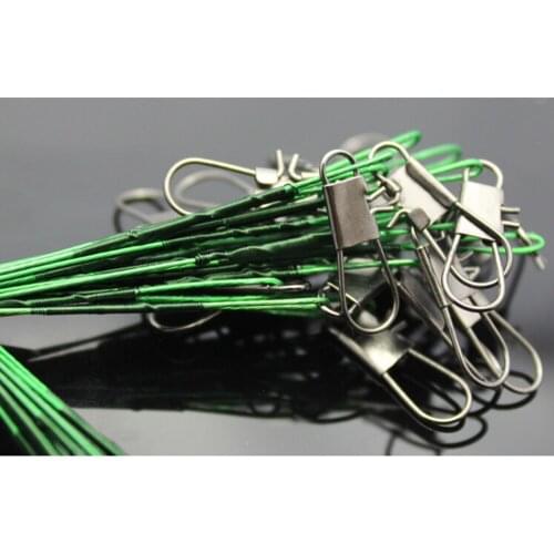 20Pcs/lot Fishing Wire Line Leash Lure Fishhook Line Trace Wire Leader Swivel Snap Spinner Shark Spinning Expert 15/20/25CM