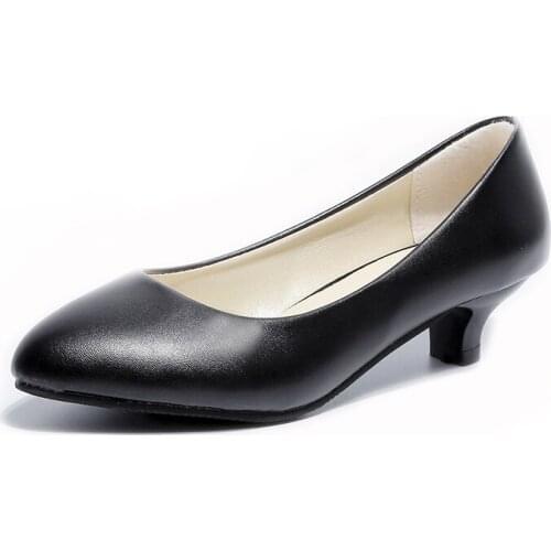 2020 women shoes Spring new version of the pointed lady Sexy high heels black with thick with wild single shoes U14-60