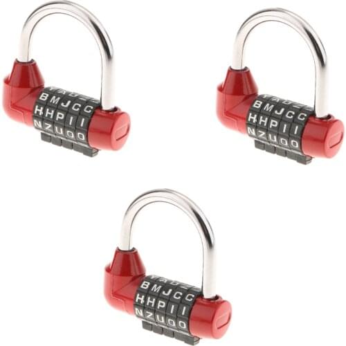 3Pack 5 Digit Combination Padlock Resettable Password Lock for Flight Cases Toolboxes Lockers Suitcases Fence and more