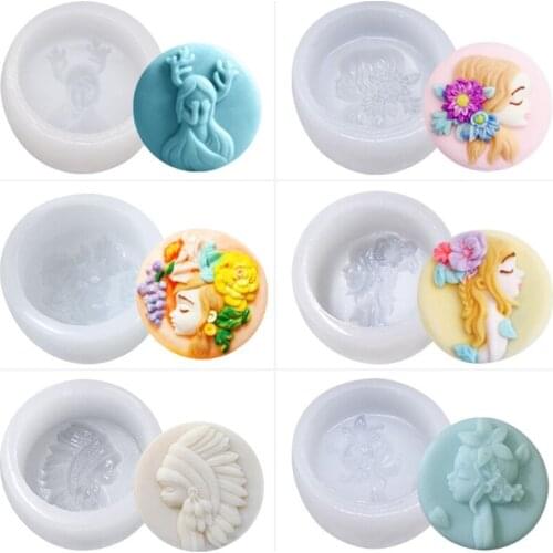 R58E 3D Girl Silicone Mold for Baking Cake Candy Fondant Mould Chocolate Decorating Soap Candle Epoxy Making