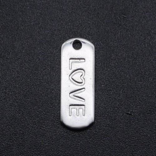 5pcs/lot Stainless Steel DIY Love Charm Pendant Wholesale Necklace Pendants Top Quality Bracelet Making Charms Accept OEM Order
