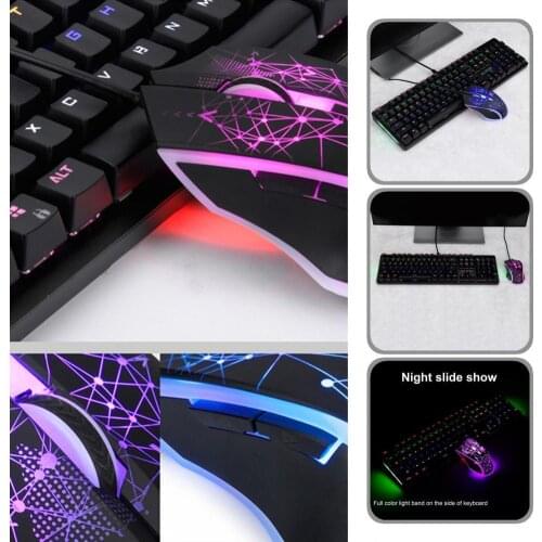 AJAZZ Reliable Black Desktop Mechanical Keyboard Mouse Wide Compatibility Wired Keyboard Portable for Gaming