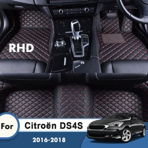 RHD Custom Car Floor Mats For Citroën DS4S 2018 2017 2016 Auto Styling Foot Pad Car Accessories Decoration Custom Carpets Rug
