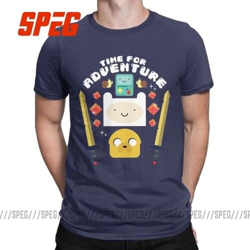 Adventure Time Jake Finn T Shirt Men Pure Cotton Awesome T-Shirts Round Collar Tee Shirt Short Sleeve Clothes New Arrival
