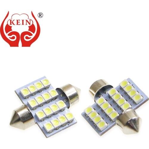 KEIN 100pcs 16smd C5W C10W led festoon SV8.5 car light 1210 3825 Interior Lighting Reading 31 36 39 41 mm auto Lamp Bulb Lights