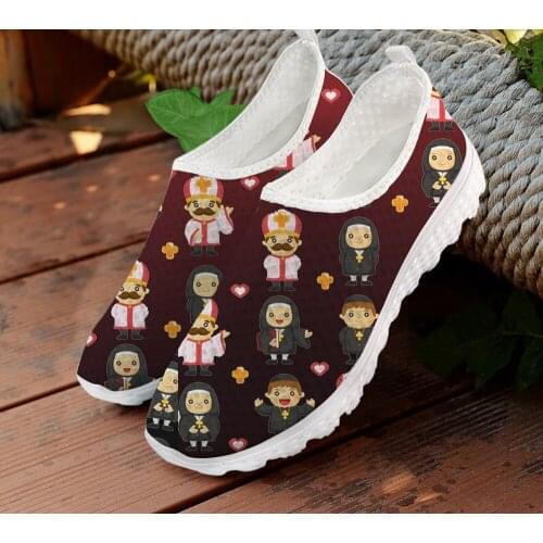 ELVISWORDS Holy Priest Fashion Design Women Flats Shoes Casual Summer Air Mesh Female Sneakers Shoes Woman Light Breathbale 2020