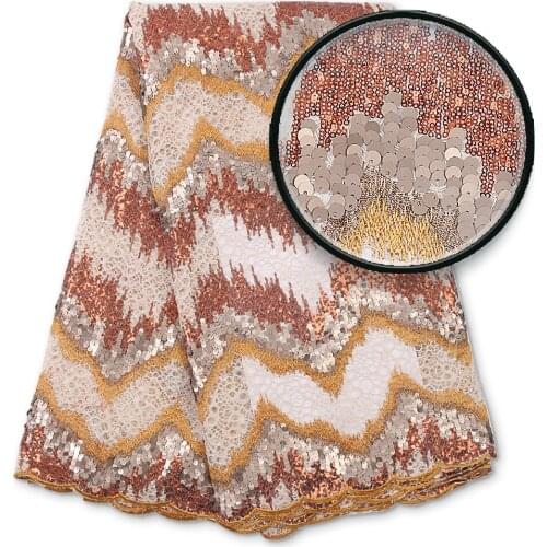 Sequins Lace Fabric High Quality African French Tulle Lace Fabric Embroidery For Sequins Lace Nigeria Party Dress 3942b