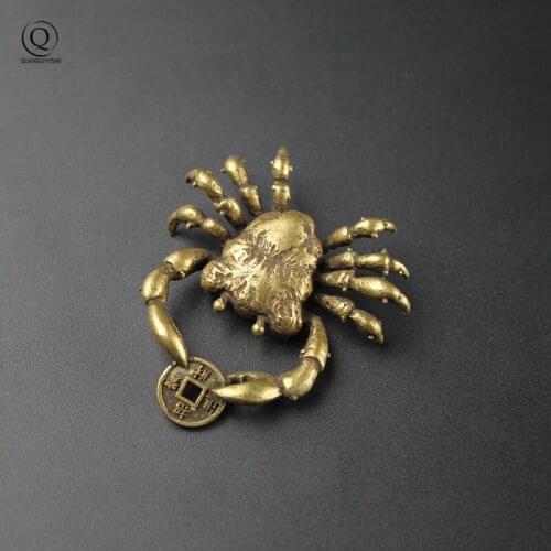 Cute Lovers' Couple Keys Keychains Gifts Mens Women Key Antique Copper Coin Crab Marry Bullion Crab Key Car Key Chains Pendant
