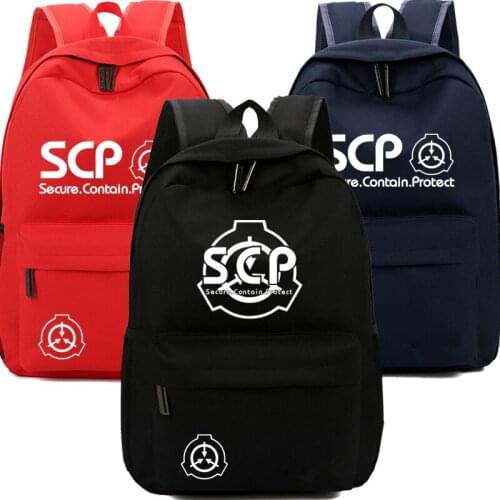 SCP Backpack Bag Special Containt Procedures Foundation BAG Zipper Casual School Students Book Bag Boys Girls Fans Black