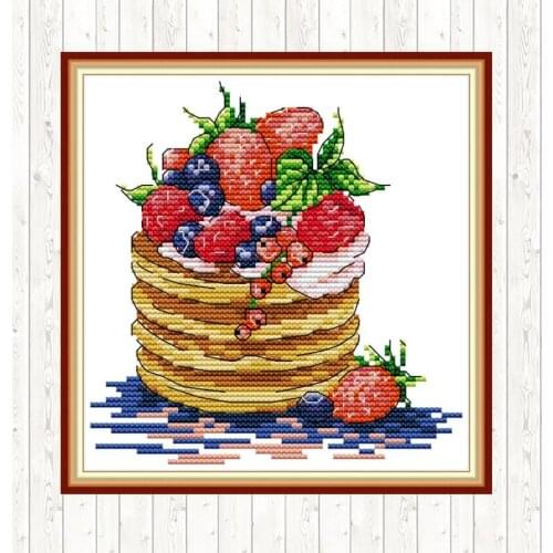 Dessert Cross Stitch Set Kits for Embroidery Printed on Canvas 14ct 11ct Count Home Decor DIY Needlework Handmade Kits Printed