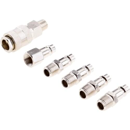 Set of 6 High Quality Air Line Hose Compressor Fitting Quick Coupler 1/4'BSP